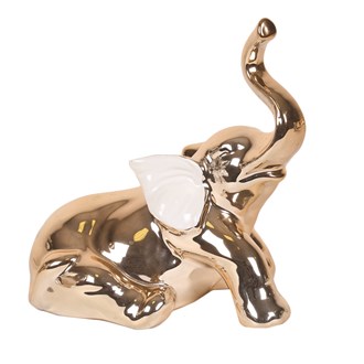 White Gold Standing Elephant 17.5cm