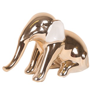 White Gold Walking Elephant 13cm