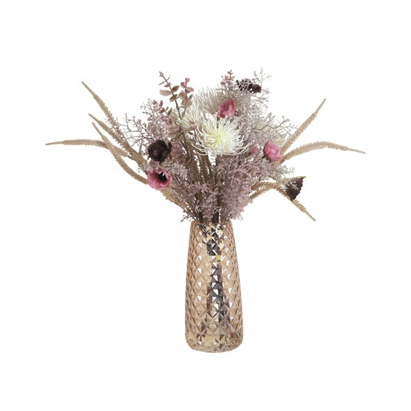 White and Pink Flower Arrangement in Textured Vase 51cm White and Pink Flower Arrangement in Textured Vase 51cm