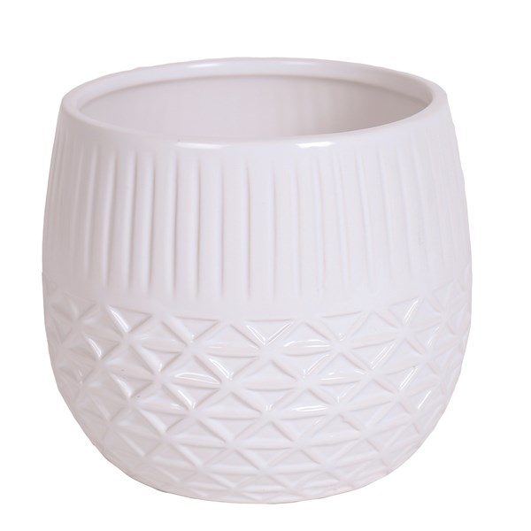 White Ceramic Planter 13.5cm White Ceramic Planter 13.5cm
