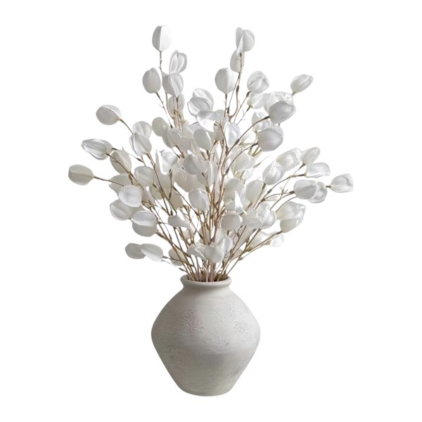 White Flower Ceramic Pot 63cm