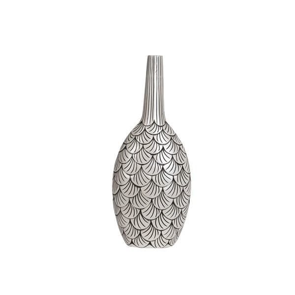 White Overlapping Scalloped Vase 50cm White Overlapping Scalloped Vase 50cm