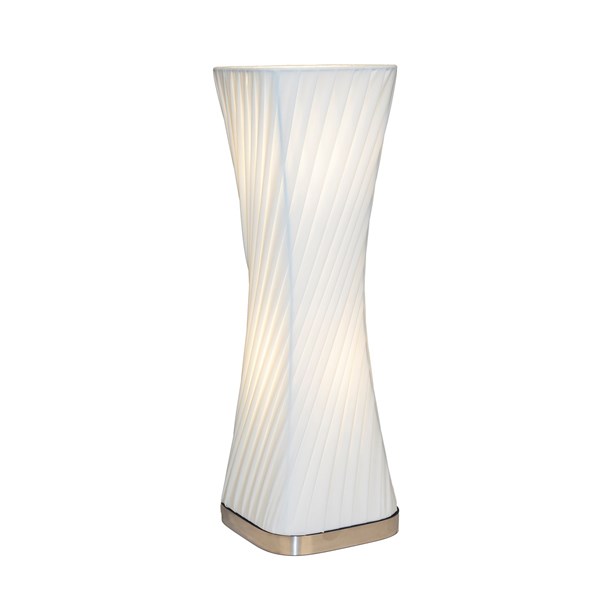 White Pleated Waisted Table Lamp 60cm White Pleated Waisted Table Lamp 60cm