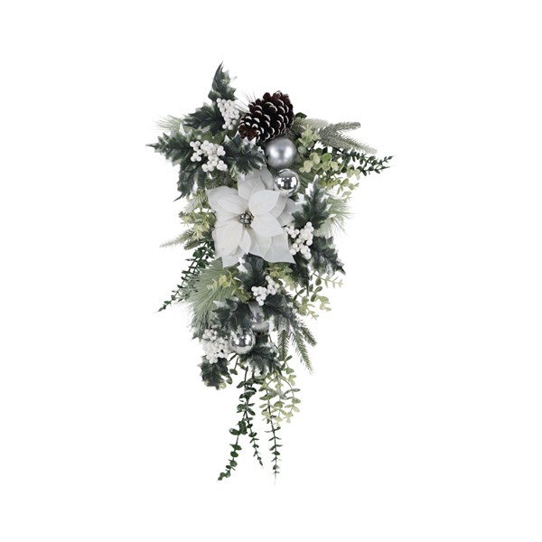 White Poinsettia Swag 71cm White Poinsettia Swag 71cm