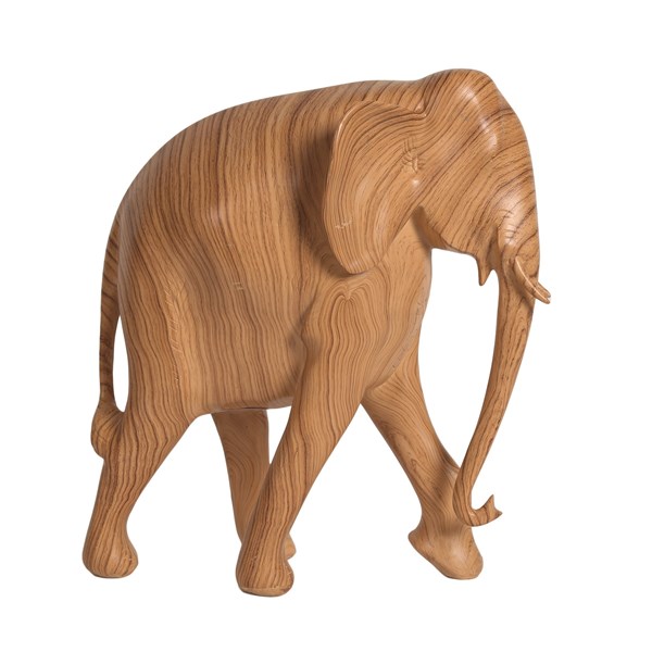 Wood Effect Elephant Figurine 37cm Wood Effect Elephant Figurine 37cm