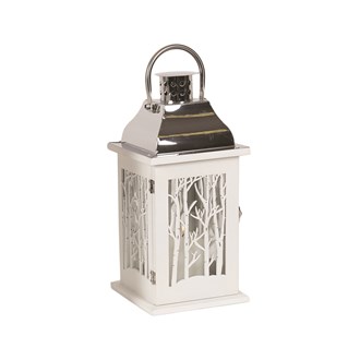 Wooden Decorative White Lantern 33.5cm