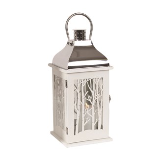 Wooden Decorative White Lantern 38cm
