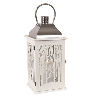 Wooden Decorative White Lantern 43.5cm