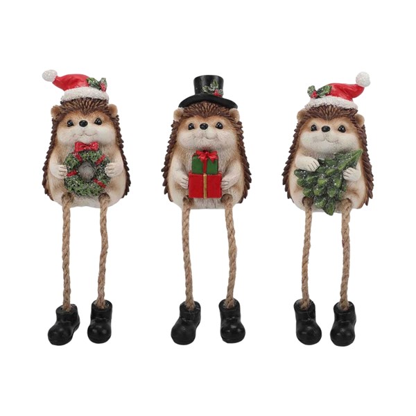 Christmas Shelf Hedgehogs 8cm 3 Assorted Christmas Shelf Hedgehogs 8cm 3 Assorted