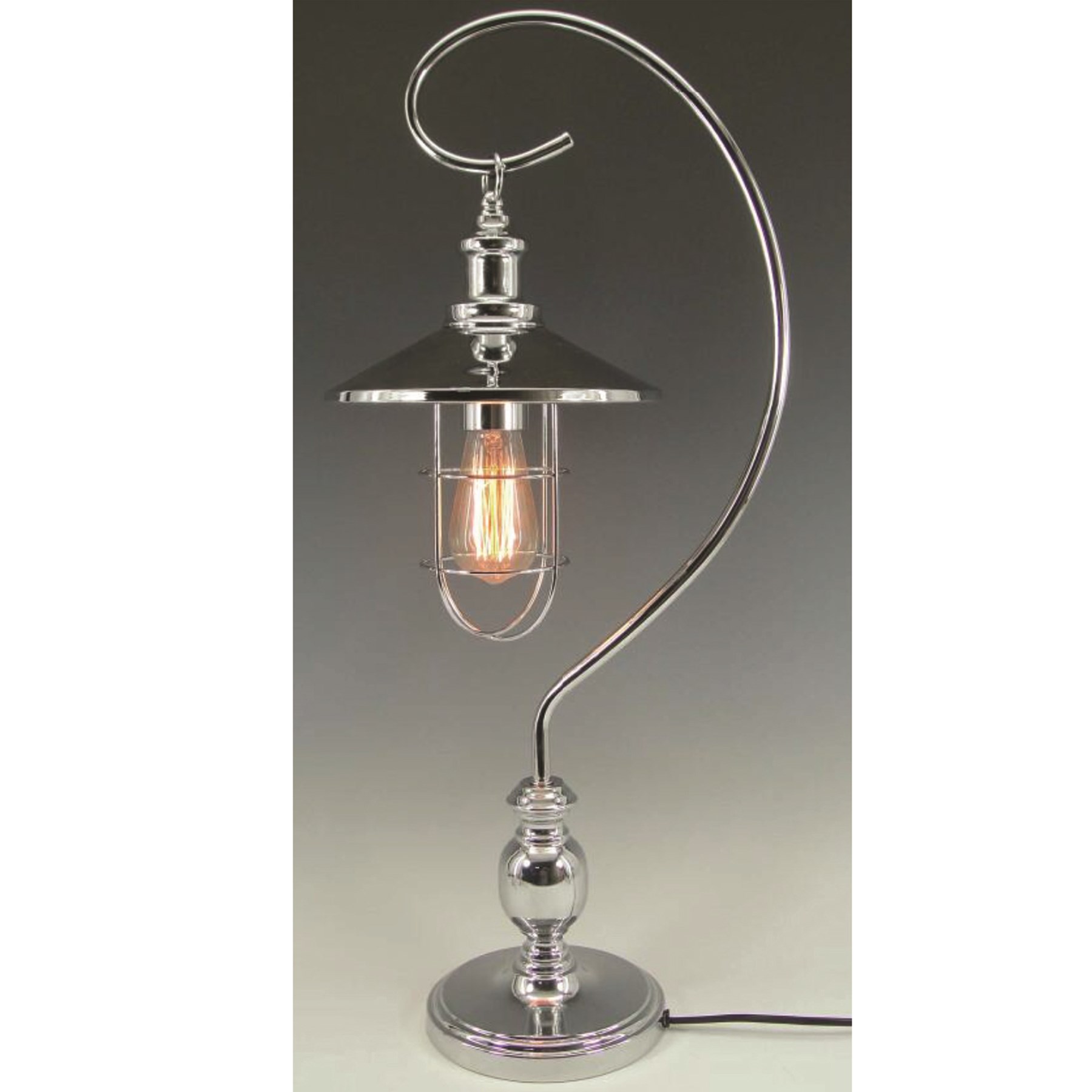 Edison Bulb Desk Lamp Silver 59cm