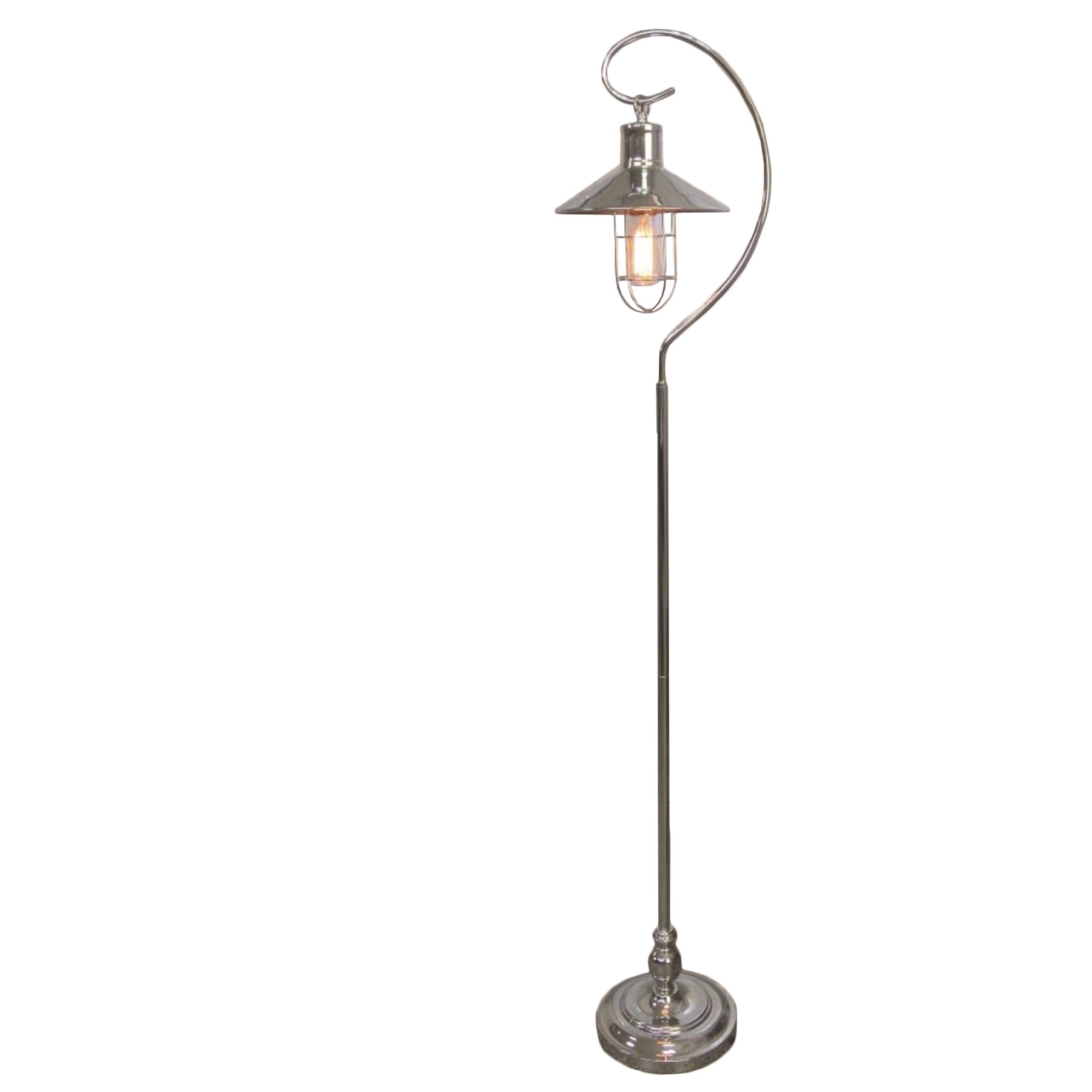 Edison Bulb Hook Lamp Silver 157cm