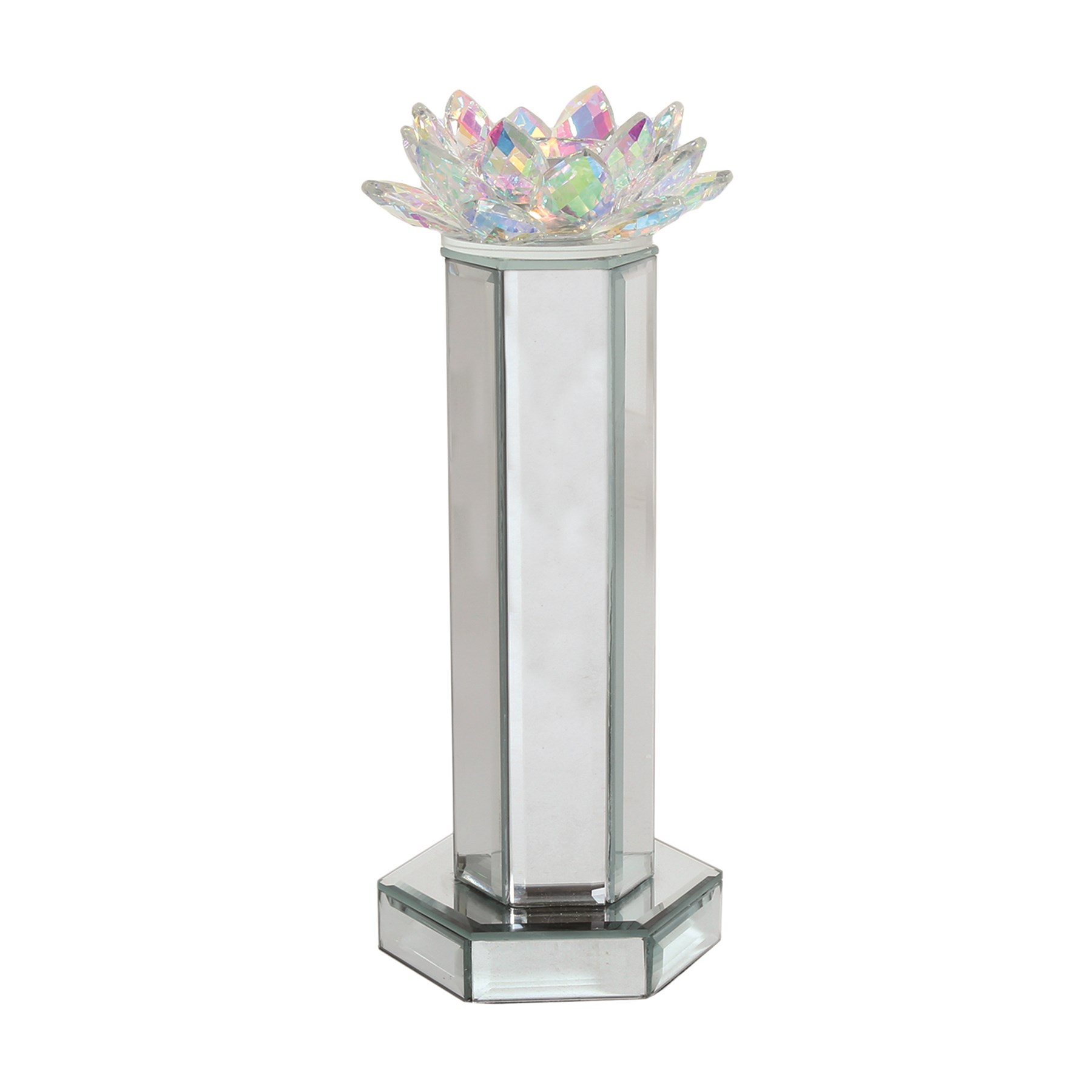 Crystal Lustre Lotus Candle Holder 27cm