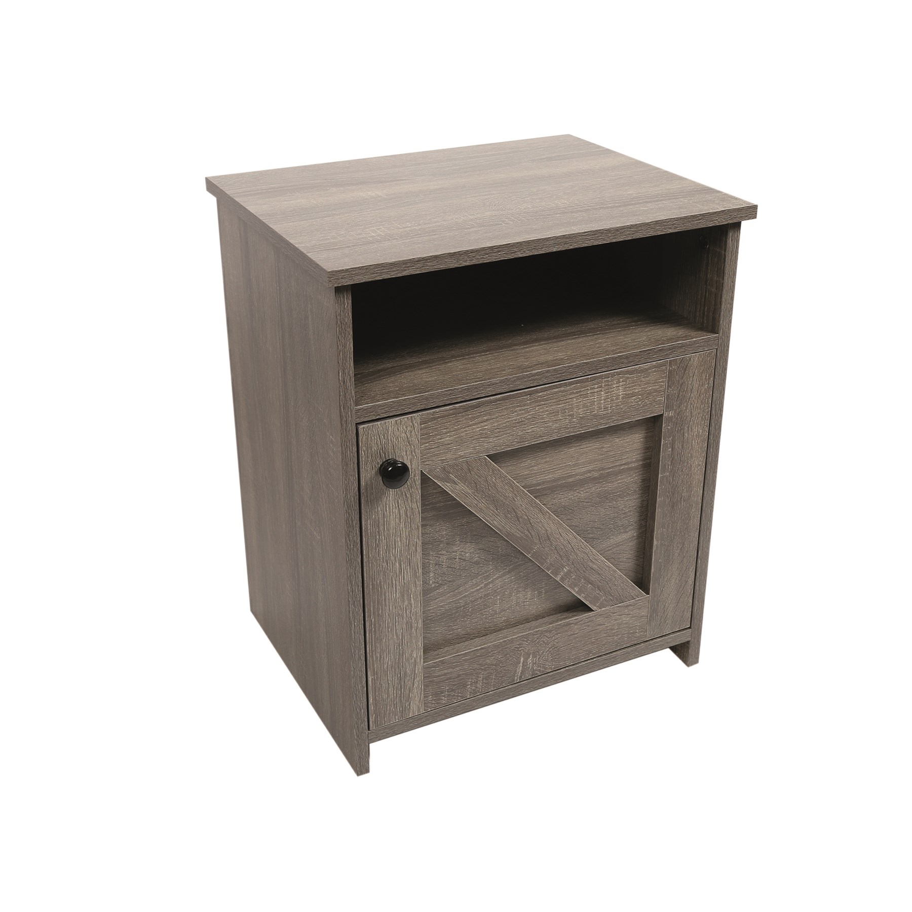 Grey Barn Door Style Cupboard Unit 45x35x55cm