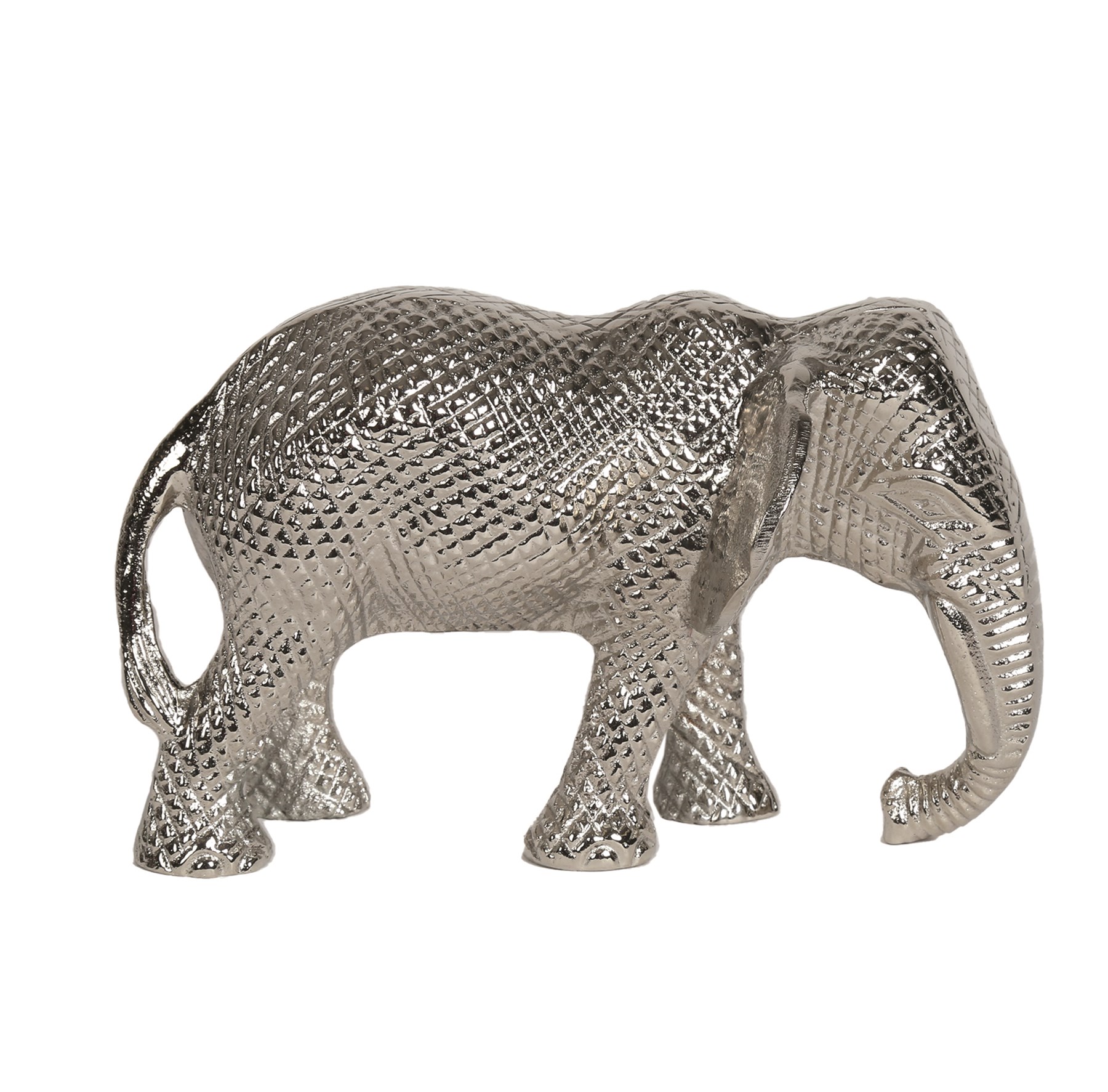 Silver Textured Elephant Figurine 20cm