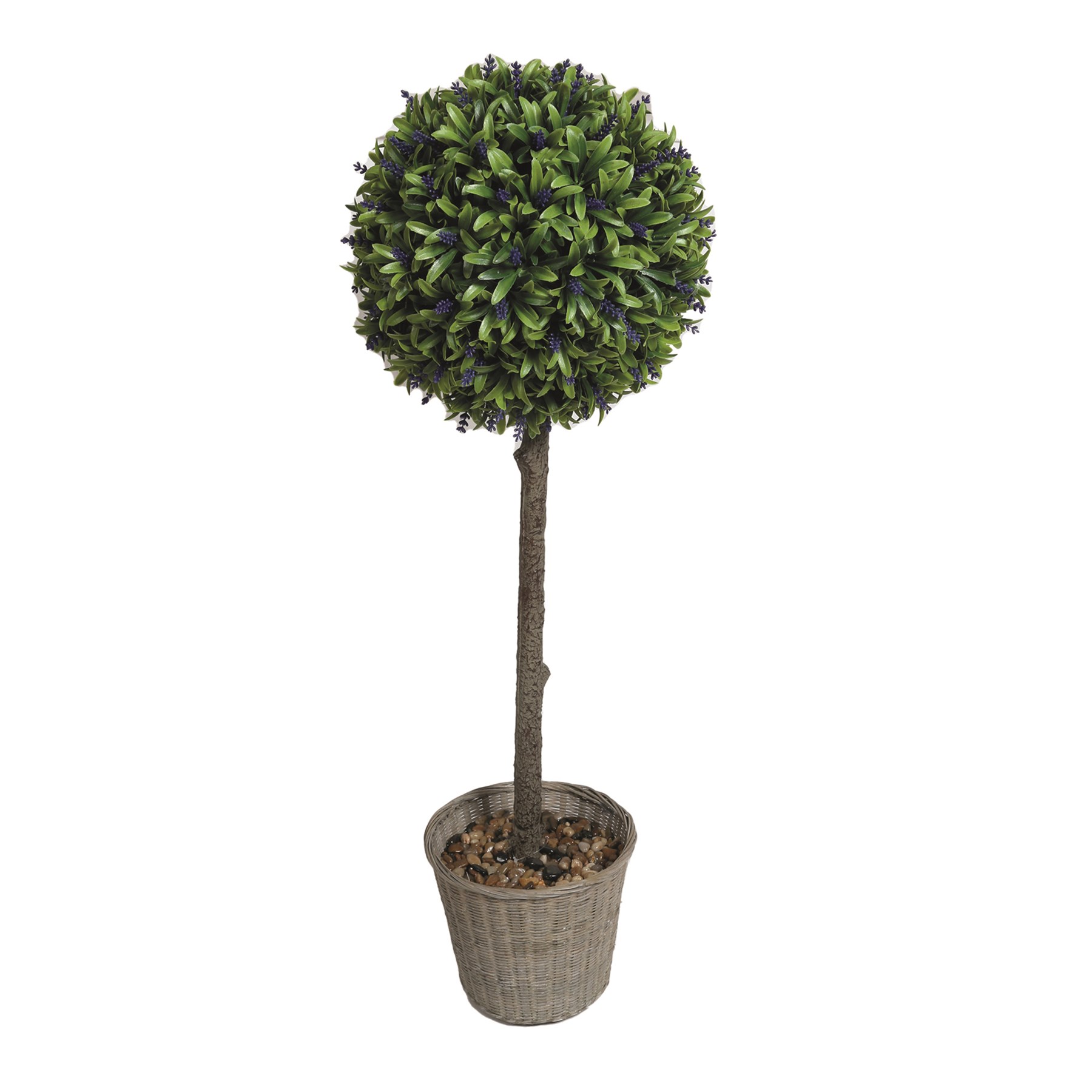 Round Bay Leaf Topiary Tree in Woven Pot 90cm