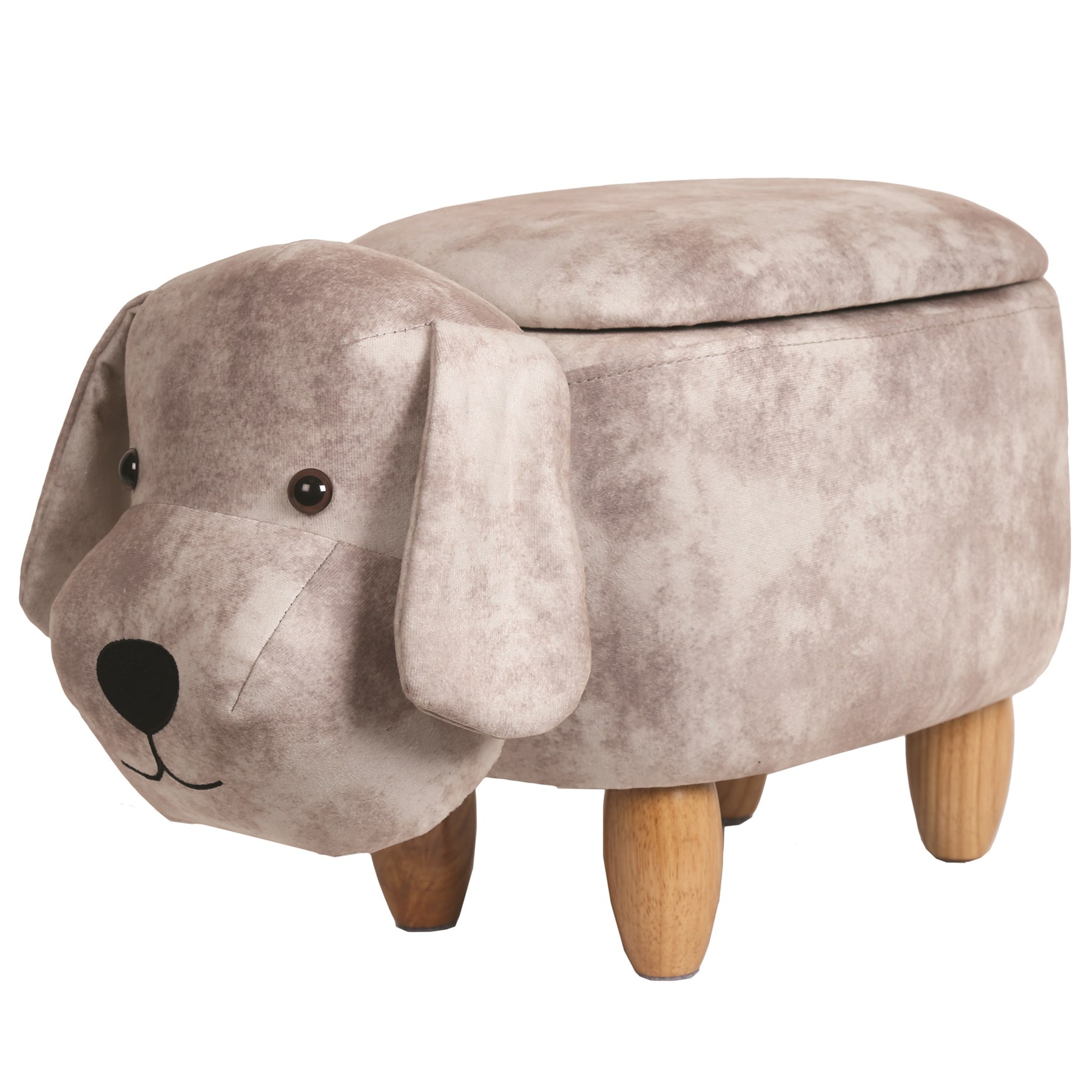 Grey Dog Storage Footstool 58x30x35cm