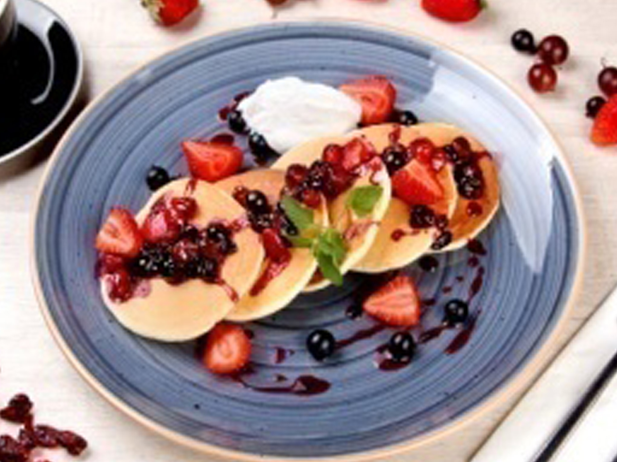 Pancakes with berry sauce Order Delivery Pancakes with berry sauce in