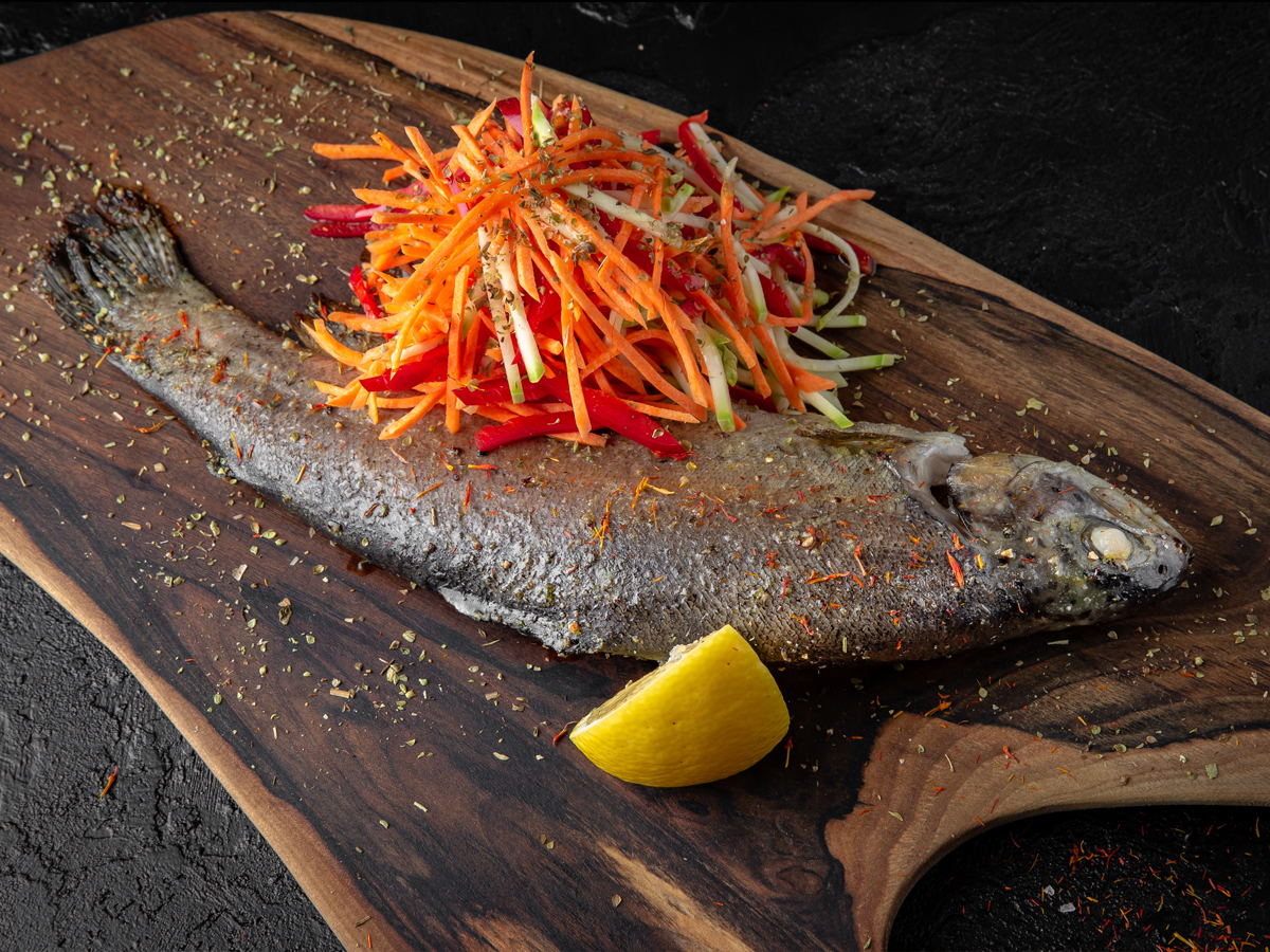 Trout with vegetables Order Delivery Trout with vegetables in