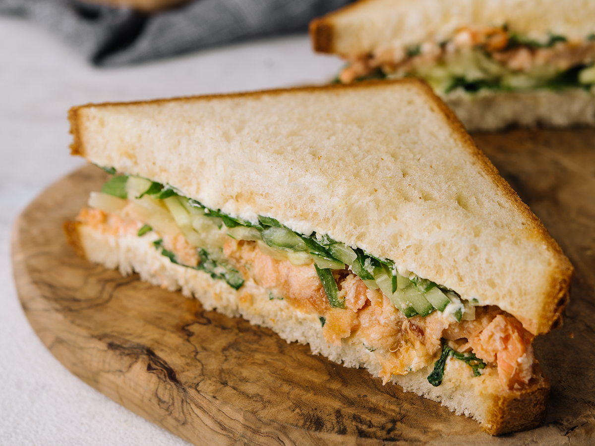 Sandwich with salmon and peanut sauce Order Delivery Sandwich with