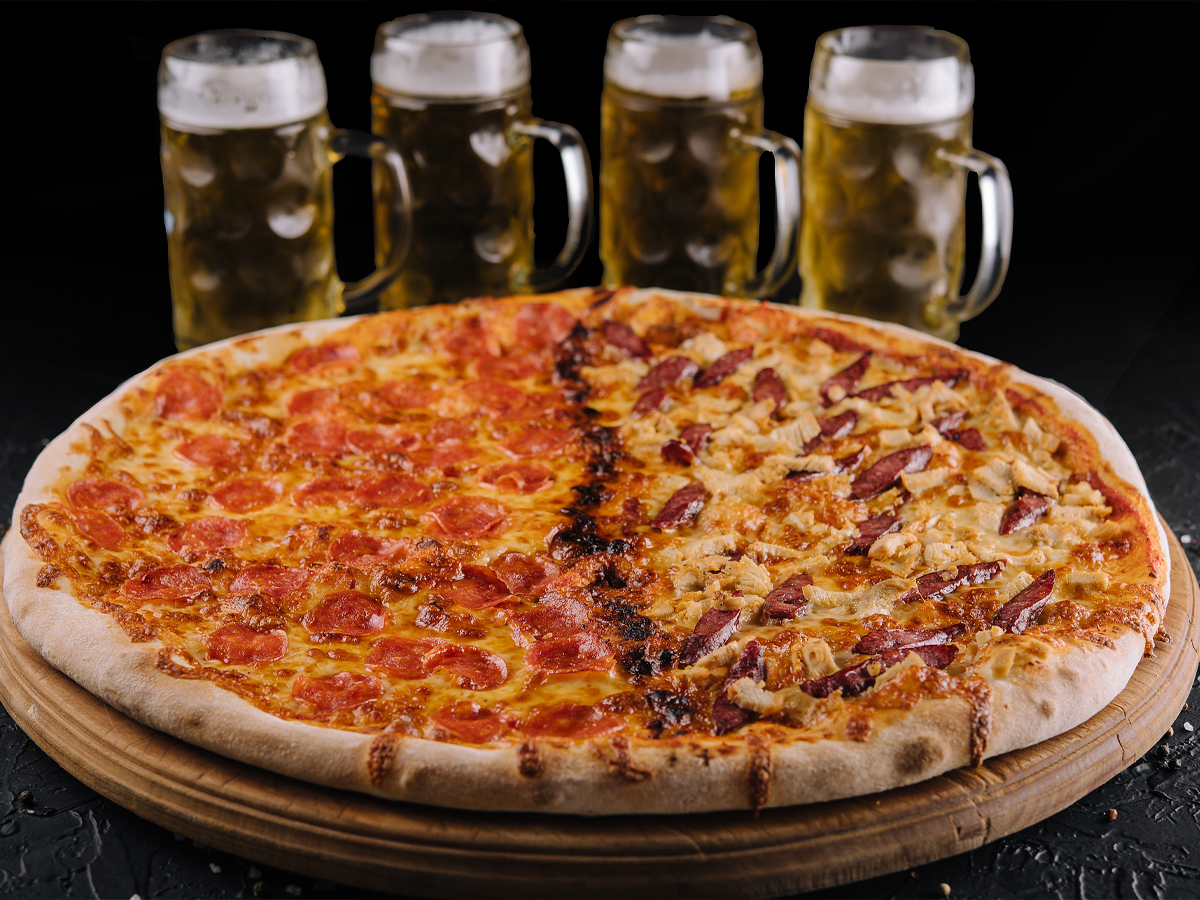 Пицца Duo Bbq & Diablo 2Л Пива Draft Blonda | Доставка Из Magic Lounge Pizza  В Кишиневе | Straus