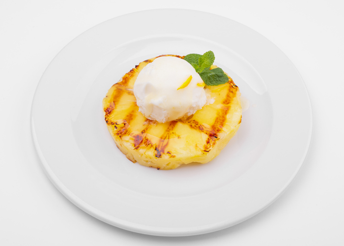 Pineapple grilled with ice cream and ginger sauce Order Delivery