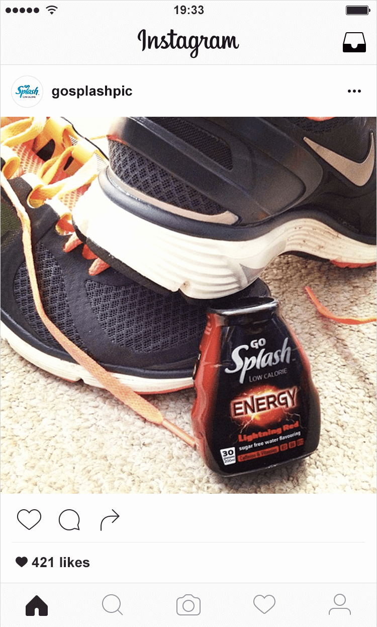 Go Splash Instagram account & trainers