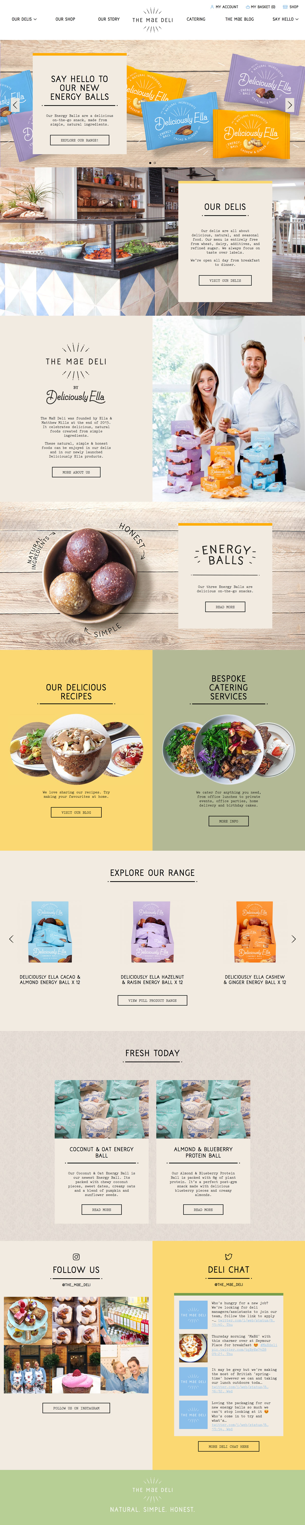 The Mae Deli Website Homepage