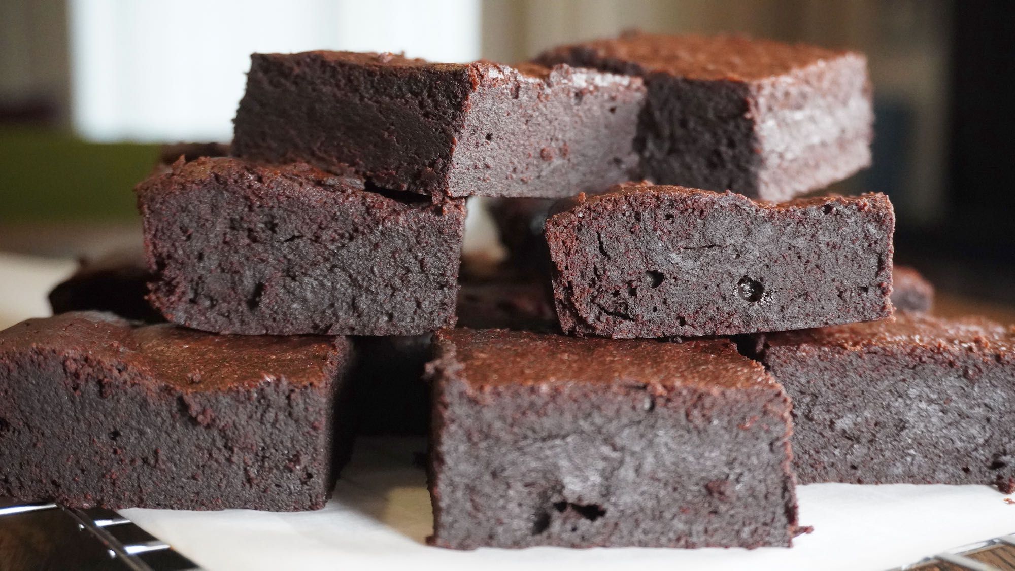 Rich Dark Chocolate Brownies with buckwheat