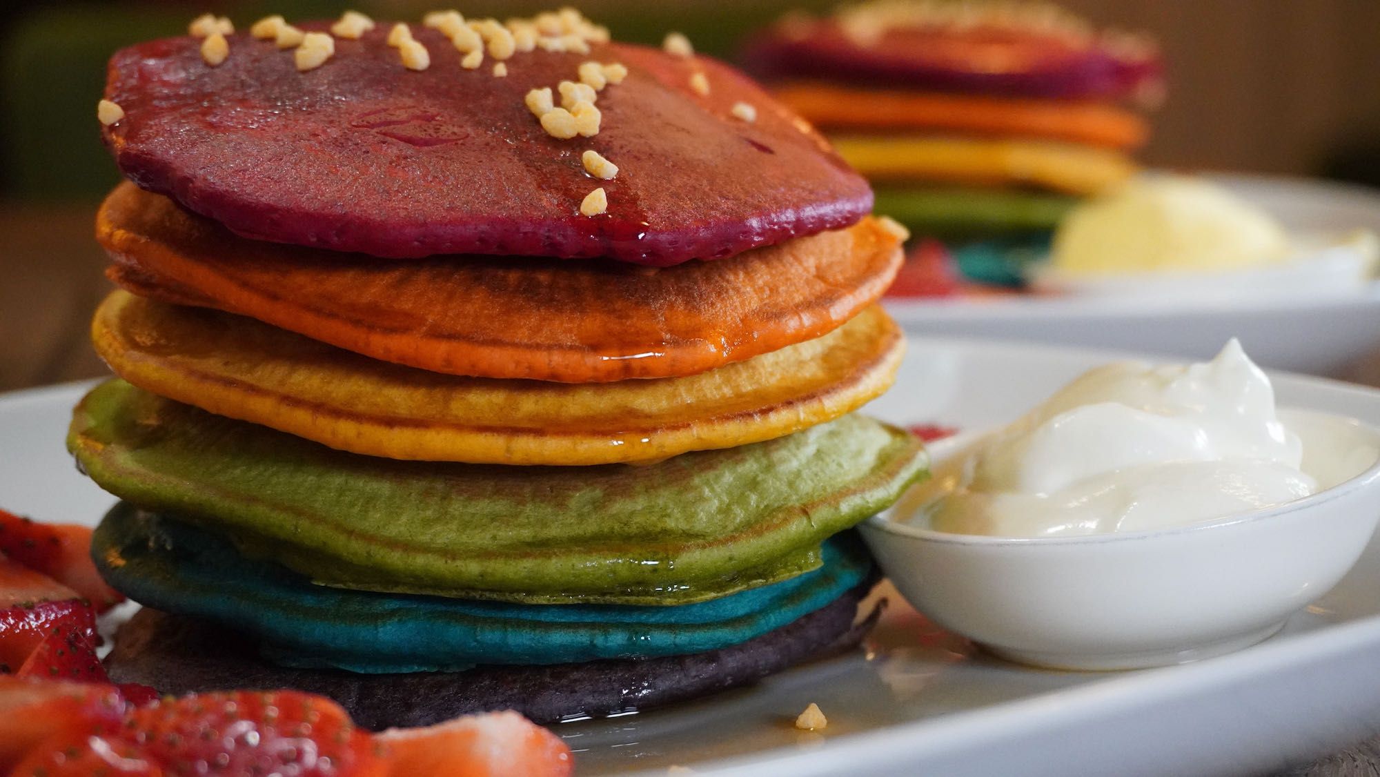 Easy Spelt Flour Rainbow Pancakes