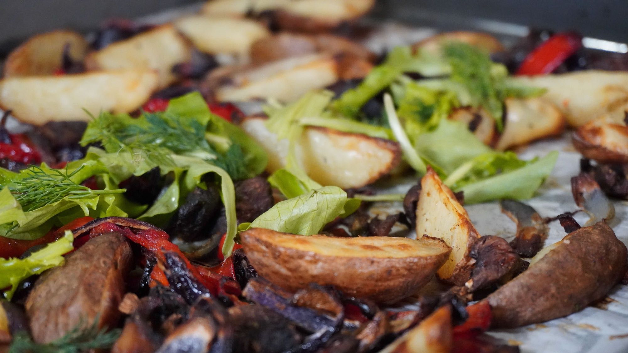 What's for Dinner? Potato & Veggies Sheet Pan