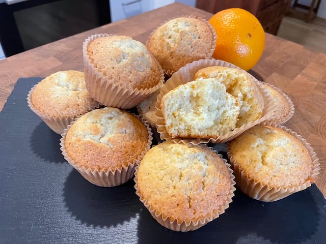 Tangy & moist spelt orange muffin recipe