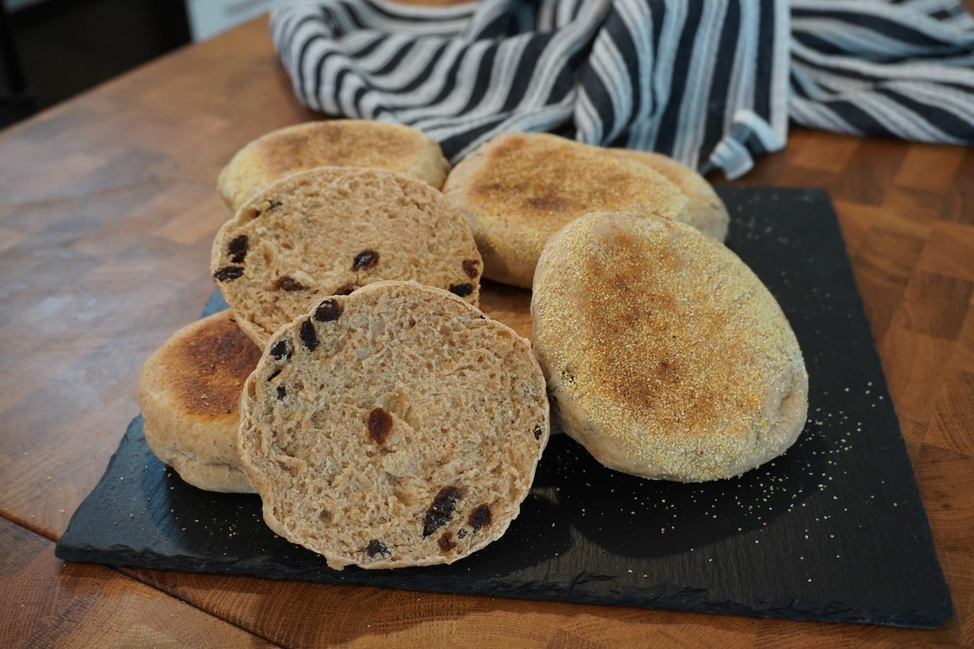 Easy Homemade Spelt Cinnamon Raisin English Muffins Recipe
