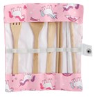 100% NATURAL BAMBOO CUTLERY 6 PIECE SET - UNICORN