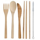100% NATURAL BAMBOO CUTLERY 6 PIECE SET - UNICORN