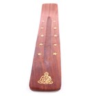 SHEESHAM - WOODE INCENSE BURNER - BUDDHA AND STARS
