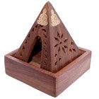 SHEESHAM WOOD INCENSE BURNER - CONE PYRAMID