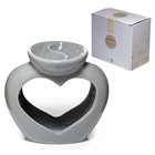 EDEN - HEART SHAPED DOUBLE DISH BURNER - GREY