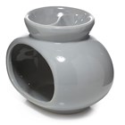 OVAL CERAMIC DOUBLE DISH OIL BURNER- GREY