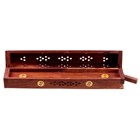 SHEESHAM WOOD ASHCATCHER INCENSE STICKS & CONE BOX