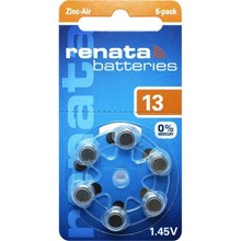 RENATA ZA 13 HEARING AID BATTERIES - 6 PACK RENATA ZA 13 HEARING AID BATTERIES - 6 PACK