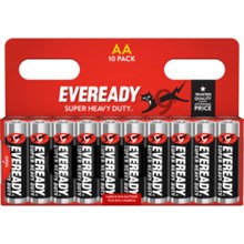 EVEREADY SUPER HEAVY DUTY AA BATTERIES - 10 PACK