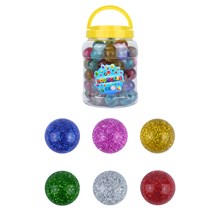 GLITTER JET BOUNCY BALLS 3.3CM - 72 PACK 6 ASSTD