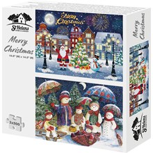 500PC CHRISTMAS SCENE JIGSAW PUZZLE - TWIN PACK