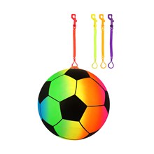 FOOTBALL W/HOOK AND KEYRING RAINBOW COLOUR 23CM FOOTBALL W/HOOK AND KEYRING RAINBOW COLOUR 23CM