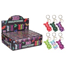 3D PLA PRINTED STREET BEAR KEYRING 9CM