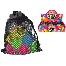 NEON COLOUR MINI RUBBER  BOUNCY BALLS - 10 PACK