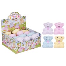 SQUEEZY SQUISHY FLOWER BEAR 17CM - 4 ASST