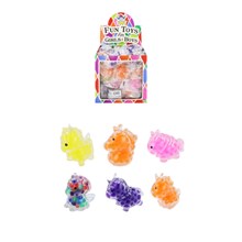 SQUISHY UNICORN W/BEADS 5CM ASTD COLOURS