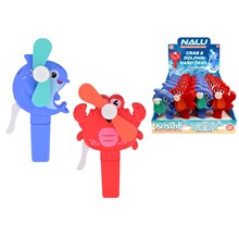 DOLPHIN AND CRAB HAND FAN IN DISPLAY