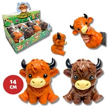 GIANT SQUEEZY HIGHLAND COW 14CM